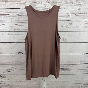 A New Day Sleeveless Relaxed Tank Top - Mauve Taupe Size XS